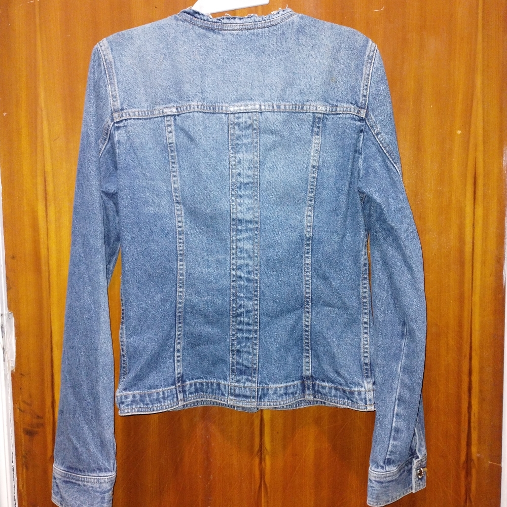 Dolce and Gabbana collarless denim jacket